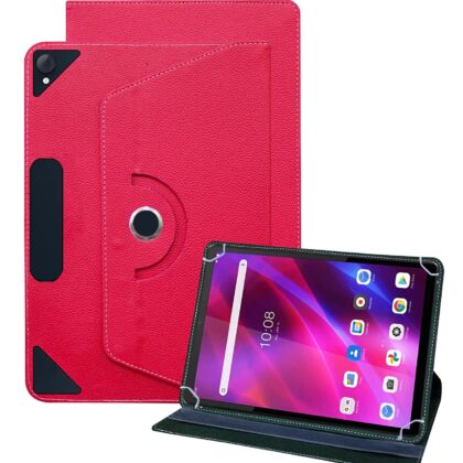 TGK Universal 360 Degree Rotating Leather Rotary Swivel Stand Case for Lenovo Tab K10 Cover FHD 10.3 inch Tablet (Pink)