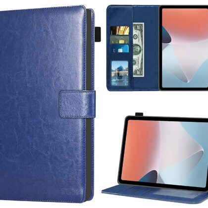 TGK Multi Protective Wallet Leather Flip Stand Case Cover for Oppo Pad Air 10.36 inch Tablet, Blue