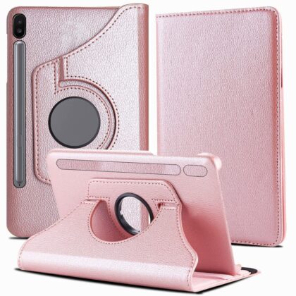 TGK 360 Degree Rotating Leather Smart Rotary Swivel Stand Flip Case Cover for Samsung Galaxy Tab S6 10.5 inch 2019 (Model SM-T860/T865/T867) (Rose Gold)