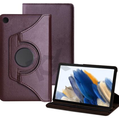 TGK 360 Degree Rotating Leather Stand Case Cover for Samsung Galaxy Tab A8 10.5 Cover 2022 [Model: SM-X200 / SM-X205 / SM-X207] Brown