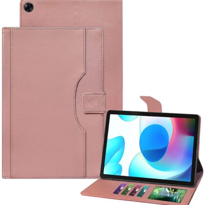 TGK Multi-Angle with Viewing Stand Leather Flip Case Cover for Realme Pad 10.4 inch (Pink)