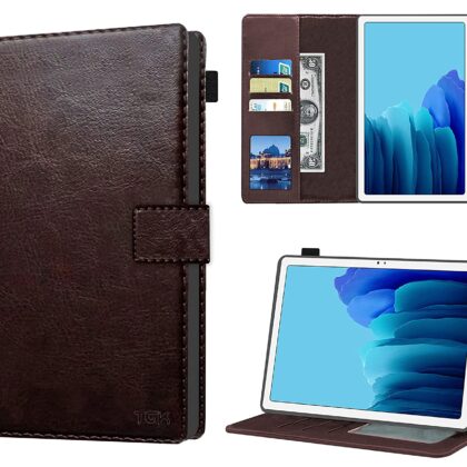 TGK Multi Protective Wallet Leather Flip Stand Case Cover for Samsung Galaxy Tab A7 10.4″ SM-T500/T505/T507, Chocolate Brown