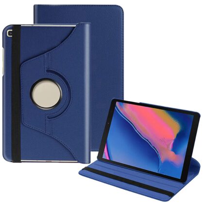 TGK 360 Degree Rotating Leather Smart Case Cover for Samsung Galaxy Tab A 8.0 with S Pen (SM-P200 SM-P205) 2019 Released – Dark Blue