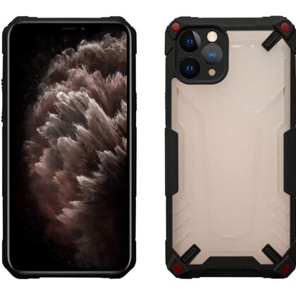 TGK Protective Hybrid Hard Pc with Shock Absorption Bumper Corners Back Case Cover Compatible for iPhone 11 Pro (Black)
