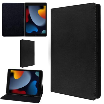 TGK Leather Stand Flip Case Cover for iPad 10.2″ Gen 9th / 8th / 7th (2021 | 2020 | 2019), Black