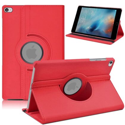 TGK 360 Degree Rotating Leather Case Cover Stand for iPad Mini 4 Cover 7.9 inch 2015 [Mini 4th Gen] A1538 A1550 MK8A2HN/A MK882HN/A MK8C2HN/A MK862HN/A MK892HN/A MK872HN/A (Red)