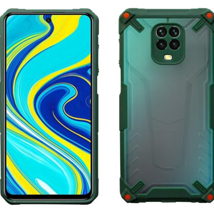 TGK Protective Hybrid Hard Pc with Shock Absorption Bumper Corners Back Case Cover Compatible for Redmi Note 9 Pro / Pro Max / Poco M2 Pro (Dark Green)