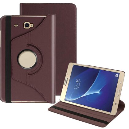 TGK 360 Degree Rotating Leather Smart Rotary Swivel Stand Case Cover for Samsung Galaxy TAB J Max 7 inch / Tab A 7.0 inch SM- T280, T285 (Brown)