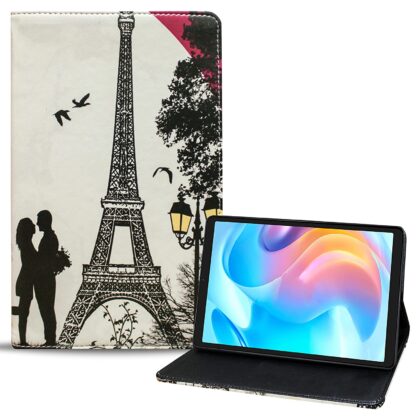 TGK Printed Classic Design Leather Folio Flip Case with Viewing Stand Protective Cover for Realme Pad Mini 3 / Realme Pad Mini 4 8.68 inch Tablet (Love Design)