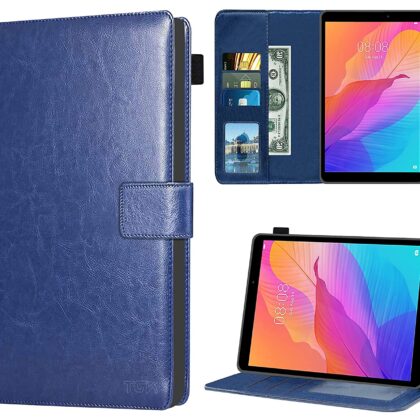TGK Multi Protective Wallet Leather Flip Stand Case Cover for Huawei MatePad T8 LTE 8 inch, Blue