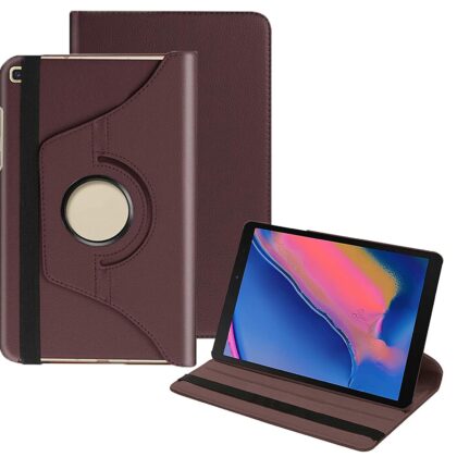 TGK 360 Degree Rotating Leather Smart Case Cover for Samsung Galaxy Tab A 8.0 with S Pen (SM-P200 SM-P205) 2019 Released – Brown