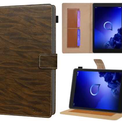 TGK Multi Protective Leather Case with Viewing Stand and Card Slots Flip Cover for Alcatel 3T 10 (10 inch) 2019 Released (Pattern 2)