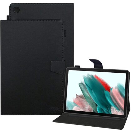 TGK Leather Flip Stand Case Cover for Samsung Galaxy Tab A8 10.5 inch (265m) [SM-X200/X205/X207] 2022 with Stylus Holder, Black