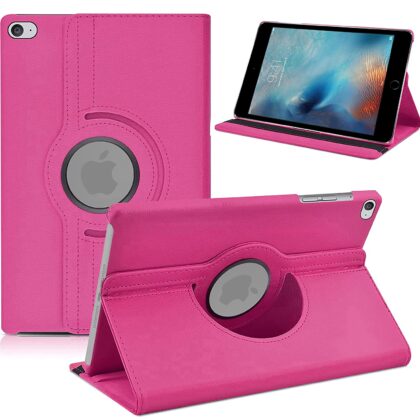 TGK 360 Degree Rotating Leather Case Cover Stand for iPad Mini 4 Cover 7.9 inch 2015 [Mini 4th Gen] A1538 A1550 MK8A2HN/A MK882HN/A MK8C2HN/A MK862HN/A MK892HN/A MK872HN/A (Pink)