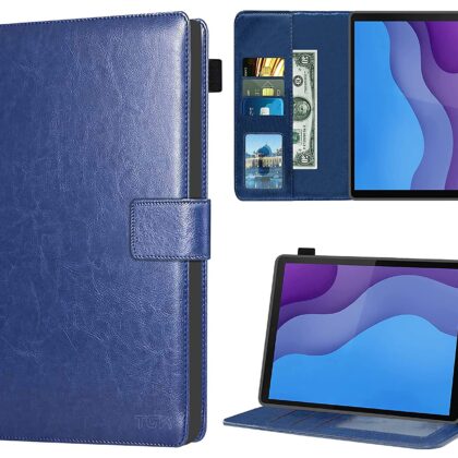 TGK Multi Protective Wallet Leather Flip Stand Case Cover for Lenovo Tab M10 HD 2nd Gen TB-X306X / Smart Tab M10 HD 2nd Gen TB-X306F, Blue