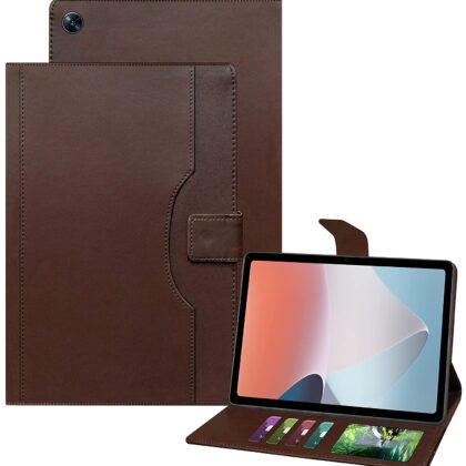 TGK Multi-Angle with Viewing Stand Leather Flip Case Cover for Oppo Pad Air 10.36 inch Tab (Dark Brown)