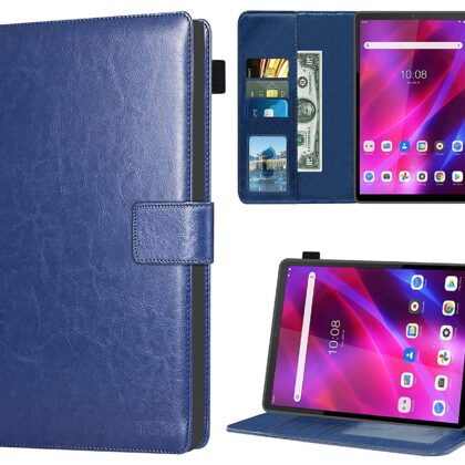 TGK Multi Protective Wallet Leather Flip Stand Case Cover for Lenovo Tab K10 FHD 10.3 inch, Blue