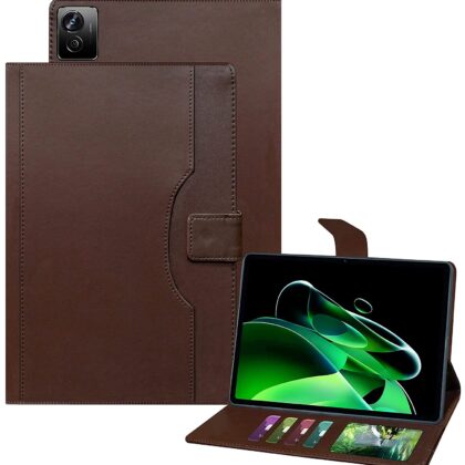 TGK Multi-Angle with Viewing Stand Leather Flip Case Cover for Realme Pad X 11 inch Tablet Cover (Dark Brown)