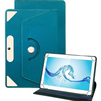 TGK Universal 360 Degree Rotating Leather Rotary Swivel Stand Case Cover for Acer One 10 T8-129L Tablet 10.1 Inch (Sky Blue)