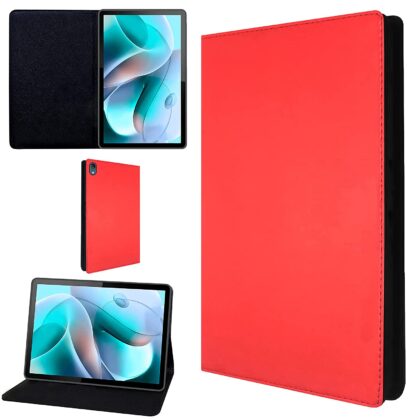 TGK Leather Stand Flip Case Cover for Motorola Moto Tab G70 LTE 11 inch Tablet (Red)