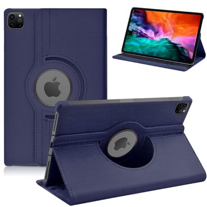 TGK 360 Degree Rotating Leather Smart Rotary Swivel Stand Case Cover for iPad Pro 12.9 inch 2020 Release 4th Generation (Model:A2229/A2069/A2232/A2233) (Dark Blue)