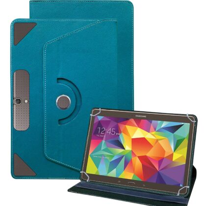 TGK 360 Degree Rotating Leather Rotary Swivel Stand Case Cover for Samsung Galaxy Tab S 10.5 inches SM-T800, SM-T801 (Sky Blue)