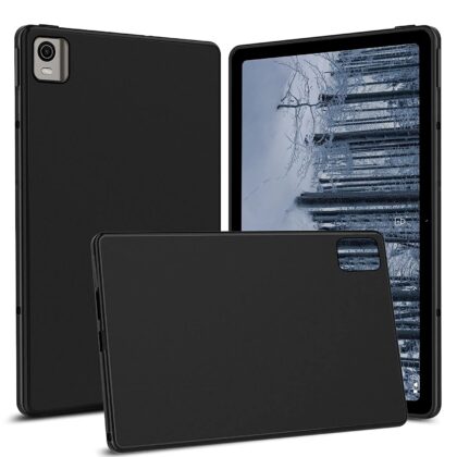 TGK Matte Design Soft Silicon Back Case Cover for Nokia Tab T21 10.36 inch Tablet, Black