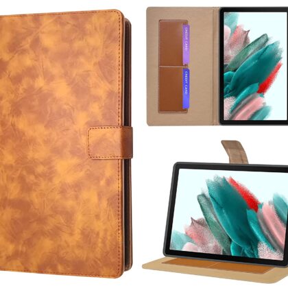 TGK Lightweight Business Design Leather Folio Flip Case Cover with Viewing Stand Compatible for Samsung Galaxy Tab A8 10.5 Inch 2022 (SM-X200/SM-X205/SM-X207) (Brown)