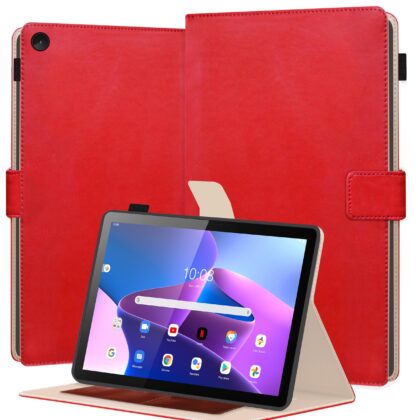 TGK Flip Cover for Lenovo Tab M10 Plus (3rd Gen) 10.61 Inch (Red, Dual Protection, Pack of: 1)