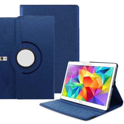 TGK 360 Degree Rotating Leather Smart Rotary Swivel Stand Case Cover for Samsung Galaxy Tab S 10.5 Tablet Models SM-T800, SM-T805, SM-T807, SM- T801 (Dark Blue)