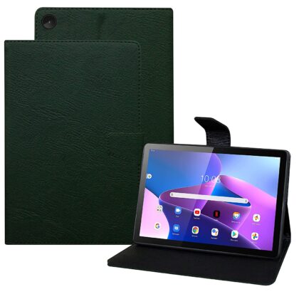 TGK Plain Design Leather Folio Flip Case with Viewing Stand Protective Cover for Lenovo Tab M10 FHD 3rd Gen 10.1 inch (25.65 cm) Model TB328FU / TB328XU (Green)