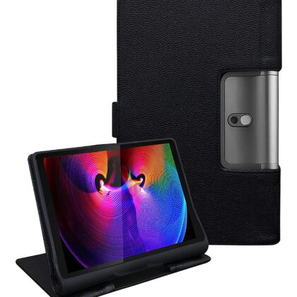 TGK Executive Leather Folio Flip Case Cover with Viewing Stand Compatible for Lenovo Yoga Smart Tab 10.1 YT-X705X & YT-X705F Tablet (Black)
