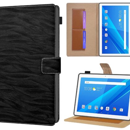 TGK Pattern Leather Stand Flip Case Cover for Lenovo Tab M10 X505X Cover TB-X505F TB-X505L TB-X505X TB-X605L TB-X605F – Black