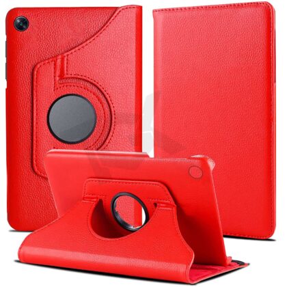 TGK 360 Degree Rotating Leather Smart Rotary Swivel Stand Case Cover for Oppo Pad Air 10.36 inch Tab (Red)