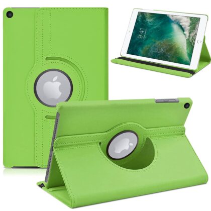 TGK 360 Degree Rotating Stand Magnetic Smart (Auto Sleep/Wake Function) Leather Flip Case Cover for iPad 9.7 inch Cover, iPad 6th Generation 2018 Model A1822 A1823 A1893 A1954 (Green)