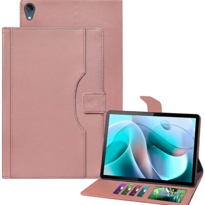 TGK Multi-Angle with Viewing Stand Leather Flip Case Cover for Motorola Moto Tab G70 LTE 11 inch (Pink)