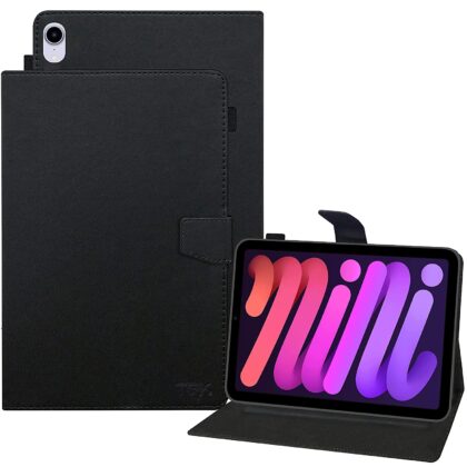 TGK Leather Flip Stand Case Cover for iPad Mini 6 (8.3 inch, 6th Gen) with Stylus Holder, Black