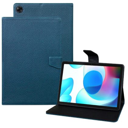 TGK Texture Leather Case with Viewing Stand Flip Cover for Realme Pad 10.4 inch Tablet [RMP2102/ RMP21023] Cerulean Blue