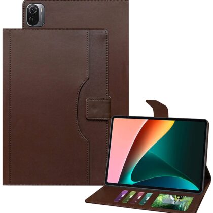 TGK Multi-Angle with Viewing Stand Leather Flip Case Cover for Xiaomi Mi Pad 5 Cover 11 inch Tablet (Dark Brown)