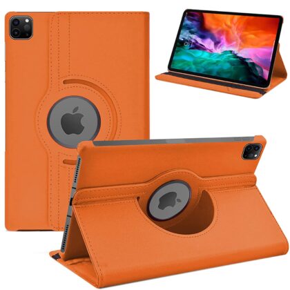TGK 360 Degree Rotating Leather Smart Rotary Swivel Stand Case Cover for iPad Pro 12.9 inch 2020 Release 4th Generation (Model:A2229/A2069/A2232/A2233) (Orange)