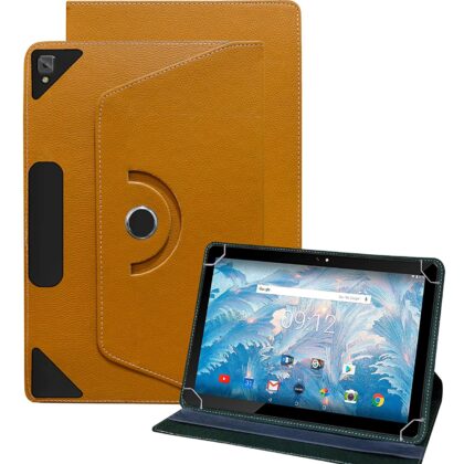 TGK Universal 360 Degree Rotating Leather Rotary Swivel Stand Case Cover for Acer One 10 T4-129L 10 inch Tablet (Orange)