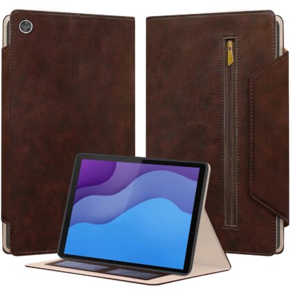TGK Flip Cover for Lenovo Tab M10 2nd Gen 10.1 inch TB-X306X TB-X306F (Brown, Dual Protection, Pack of: 1)