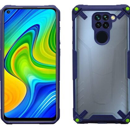 TGK Protective Hybrid Hard Pc with Shock Absorption Bumper Corners Back Case Cover Compatible for Redmi Note 9 (Dark Blue)