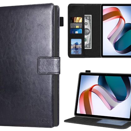 TGK Multi Protective Wallet Leather Flip Stand Case Cover for Redmi Pad 10.61 inch Tablet, Black