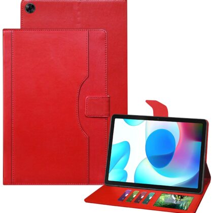 TGK Multi-Angle with Viewing Stand Leather Flip Case Cover for Realme Pad 10.4 inch (Red)