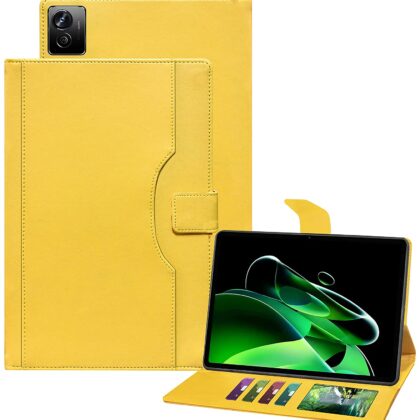 TGK Multi-Angle with Viewing Stand Leather Flip Case Cover for Realme Pad X 11 inch Tablet Cover (Yellow)