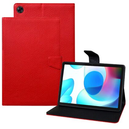 TGK Texture Leather Case with Viewing Stand Flip Cover for Realme Pad 10.4 inch Tablet [RMP2102/ RMP21023] Red