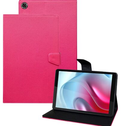 TGK Executive Adjustable Stand Leather Flip Case Cover for Motorola Tab G20 8 inch (Pink)