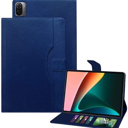 TGK Multi-Angle with Viewing Stand Leather Flip Case Cover for Xiaomi Mi Pad 5 Cover 11 inch Tablet (Dark Blue)