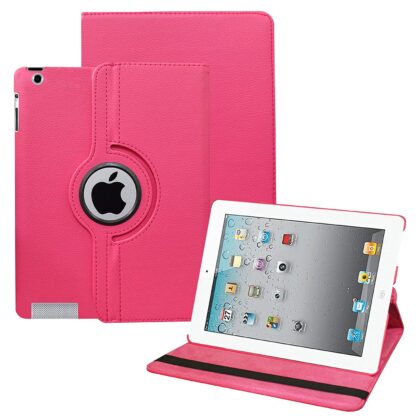 TGK 360 Degree Rotating Stand Magnetic Smart Auto Sleep-Wake Function Case Cover For Old iPad 2 / iPad 3 / iPad 4 Model A1458, A1459, A1460, A1416, A1430, A1403, A1395, A1396, A1397 (Pink)